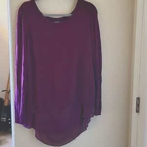 Torrid Eggplant Sweater with Sheer tank overlay